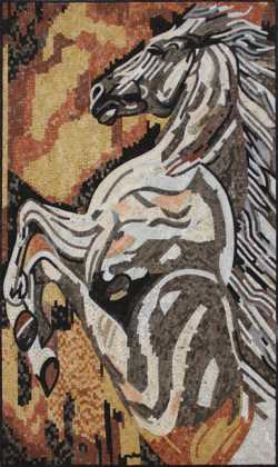 AN1876 Stone Art Horse Wall Mural  Mosaic