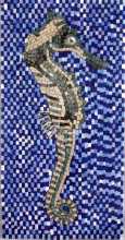 AN285 Sea horse on blue blackground Mosaic