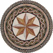 Mosaic Compass Round Floor Decor