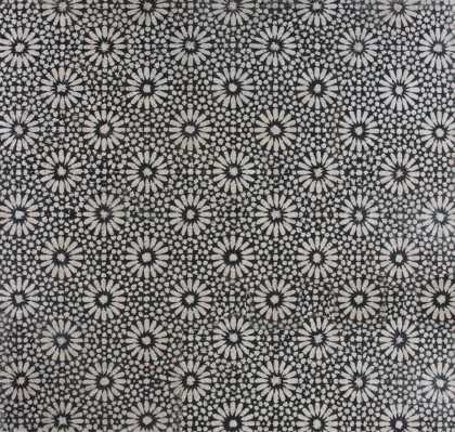 Boho Mosaic Floor Tile Black and Estremoz Creme