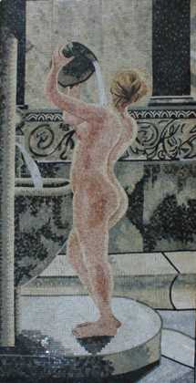 Nude Lady Bathing Mosaic