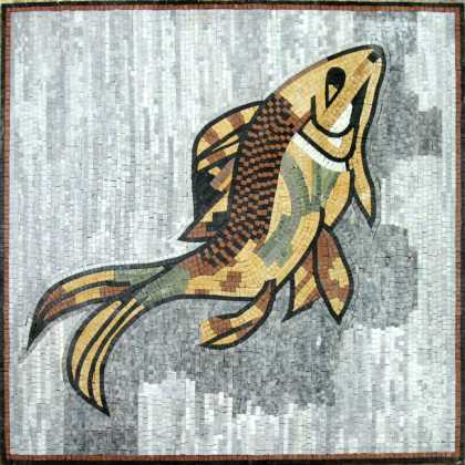 Square Fish Natural Marble Stone Mosaic