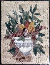 Fruit Bowl & Leaves Still Life Vertical Backsplash Mosaic