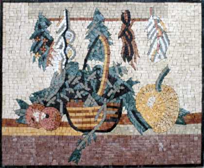 Kitchen Fruits Still Life Backsplash Mosaic