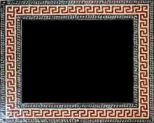 Red Spiral Squares Mirror Border Mosaic