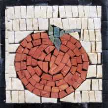 Large Orange Square Kitchen Backsplash Mosaic