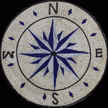 MD1079 Compass Sea Navigation Pool Floor Decor  Mosaic