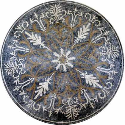 MD117 Desert Flower Round Medallion  Mosaic