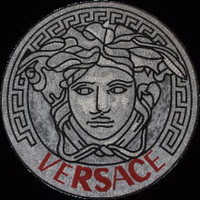 MD2007 Centered Versace Synthetic Red Letters  Mosaic