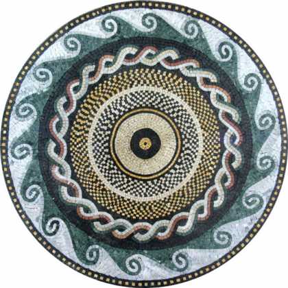 MD388 circular design waves border Mosaic