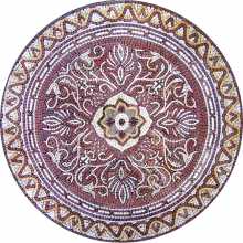 MD402 White and burgundy flower arabesque Mosaic