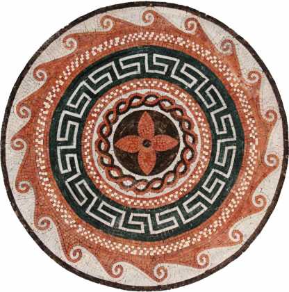 MD459 Red & black medallion art Mosaic