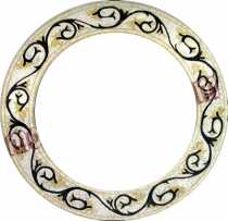 Black Vines Spiral Round Mirror Border Mosaic