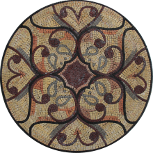 Art Nouveau Motif Round Tile Mosaic