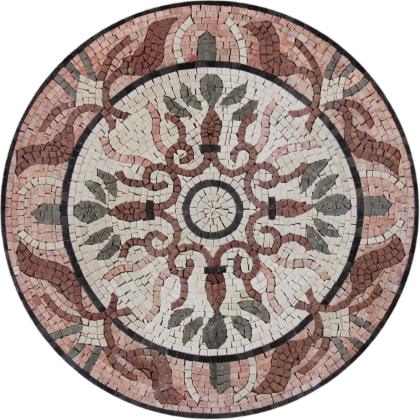 Round Boho Mosaic Marble Art