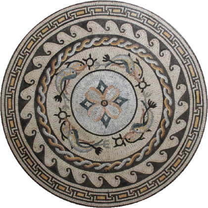 Floor Medallion Ancient Mosaic Recreation