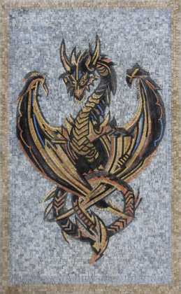 Dragon Wall Art Vertical Mosaic Mural