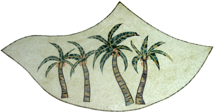 Palm Tree Tropical Round Mosaic