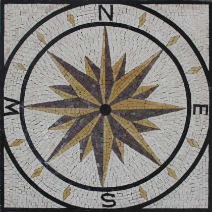 Square Garden Compass Mosaic