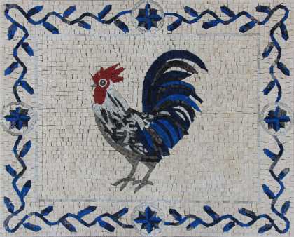 Funky Rooster Mosaic Backsplash