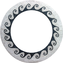 Round Mirror Frame Mosaic Waves