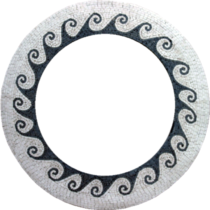 Round Mirror Frame Mosaic Waves