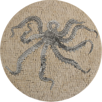 Abstract Octopus Round Bathroom Decor  Mosaic