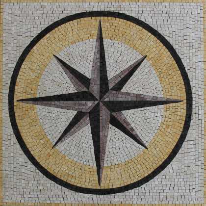 Square Floor Compass Mosaic Tile