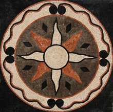 Black and Orange Sun Mosaic Art