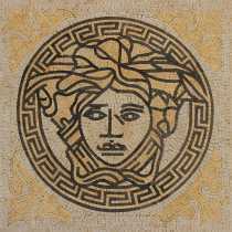 Yellow and Cream Medusa Mosaic Art